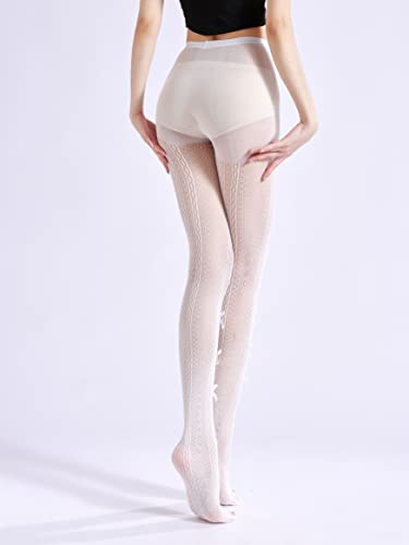 Image of Sahabowi Women Tights, Sheer High Waist Pantyhose, Vintage Control Top Stockings, Siwa7