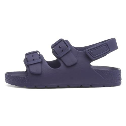 Shoe Zone - Kids Navy Double Buckle Easy Fasten EVA Sandal - Size 7 Child UK - Blue