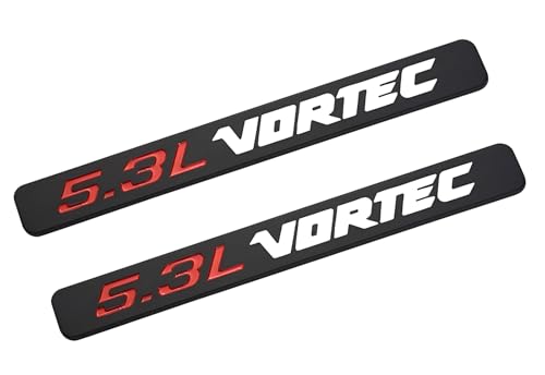 Image of Hood Door Side Emblems Engine 3D Badge Nameplate Decals Fits for 5.3l Vortec 2PCS (Black Red White)