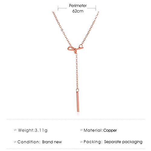 Long collier sexy pour soirée robe décolleté accessoire noué nœud papillon - 2