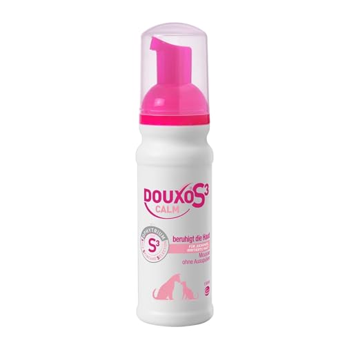 DOUXO S3 Calm Mousse | für Hunde & Katzen | Schaum Pflege für juckende, gereizte & empfindliche Haut | Hautberuhigend & Feuchtigkeitsspendend | ideal für Allergiker & allergische Tiere | 150 ml