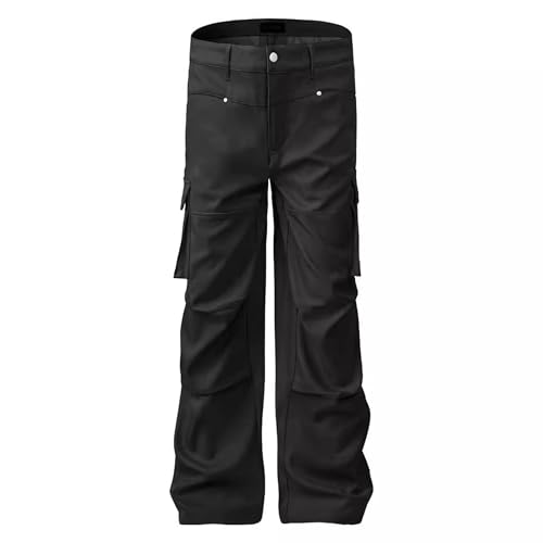 XYXIONGMAO Men's Loose Streetwear Black Function Techwear Casual Multi-Pocket Hip Hop Cargo Pants Overalls Joggers Sweatpants