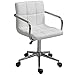 HOMCOM Chaise de bureau fauteuil manager pivotant hauteur réglable revêtement synthétique capitonné blanc