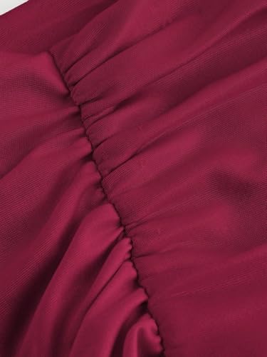 Women High Waist Elegant High Waisted Side Drawstring Ruched Hem Skirt Summer Skirt3