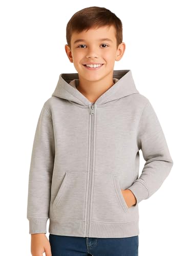 Image of HILEELANG Boy Hoodie Sweatshirt Zip-Up Cotton Casual Pocket Jacket Spring Fall Clothes