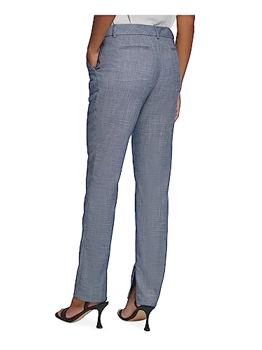 Calvin Klein Womens Petites Mid-Rise Office Ankle Pants Blue 4P2