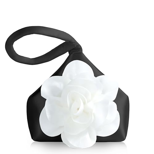Image of BABEYOND Clutch Purses for Women - Evening Bags Flower Satin Handbag Classy Wristlet Purse for Party Daily Wedding