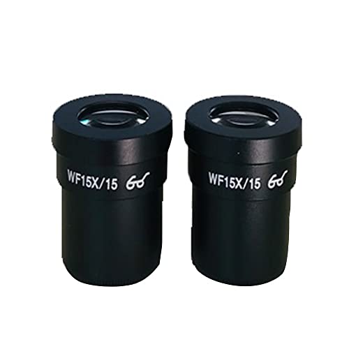 顕微鏡キット WF10X/20mm WF20X/10mm WF15X/15mm 広角接眼レンズ ハイアイポイント接眼 実体顕微鏡用 三眼/双眼顕微鏡 顕微鏡レンズアダプター(WF15)