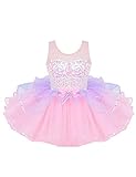 Schönes Kinder Mädchen Ballettkleid Pailletten Ballettanzug mit Tutu Röckchen gr. 92 98 104 110 116 122 128.