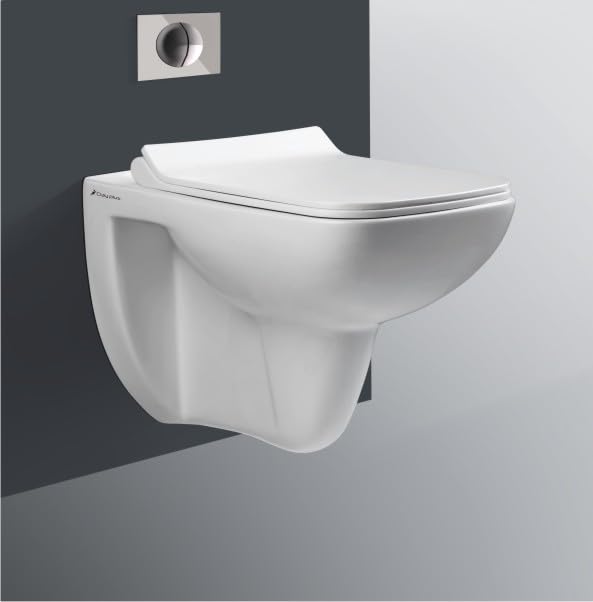 Clay Plus Ceramic Commode Wall Mount/Wall Hung Western Toilet/Commode/Water Closet/Ewc/Wc/European Commode For Bathrooms P Trap Outlet Is From Wall With Soft Close Seat Cover In White (W 2001) (B0CC685WKX) Amazon Price History, Amazon Price Tracker