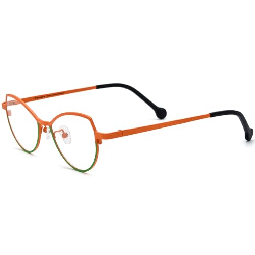 Image of FONEX Colorful Pure Titanium Glasses Frame Women Retro Round Eyeglasses