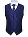 HISDERN Men's Vests Dress Solid Suit Vest for Men 3pc Waistcoat & Tie and Pocket Square Navy Vest Suit Tuxedo Set Wedding Party