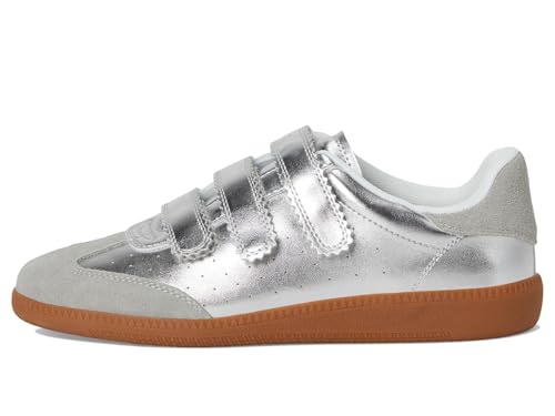 Steve Madden Women's Momentum Sneaker, Silver, 6