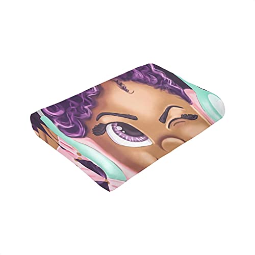 Blanket African American Women Plush Throw Blankets Afro Black Girls Love Music Afro Girl Magic Ultra-Soft Micro Fleece Blanket For Couch Or Bed Warm Throw Blanket For Adults Or Kids 60X50Inch #TOP4