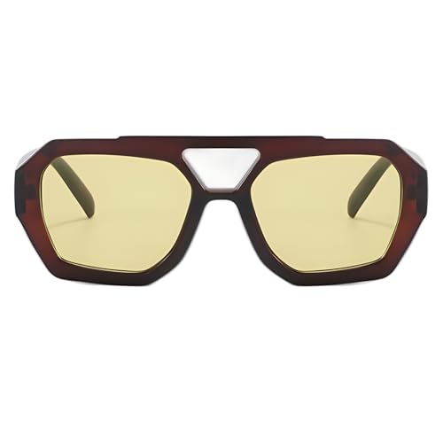 Image of ADE WU Rectangle Sunglasses for Women Men Retro 90s Sunglasses Trendy Black Tortoise Shell Glasses Y2K