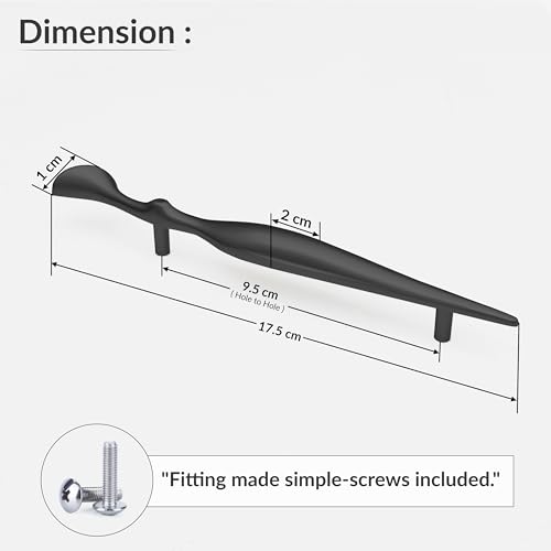 Image of Plantex Cabinet Handle /96mm Handle for Cabinet /Wardrobe Handle /Door Pull-Push Handle for Home /Office - Pack of 1 (Black)