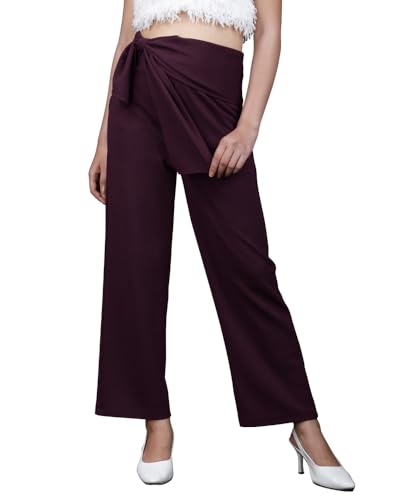 Image of Noble Monk Women Regular Fit Casual Pant | High Waist Trouser | Wide Leg Baggy Korean Pants Trousers for Women Black