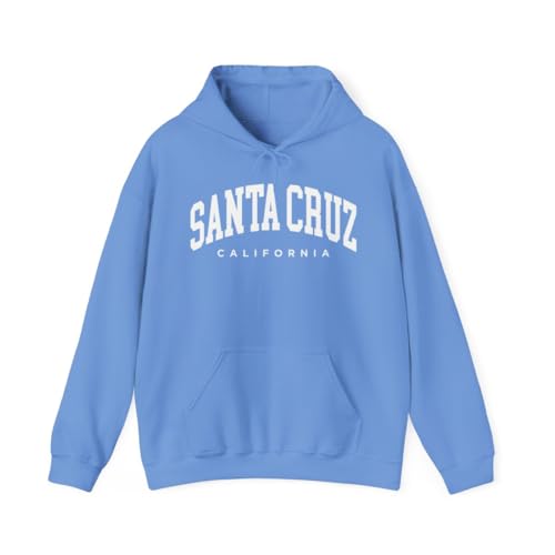 CUSTOMI Santa Cruz California Adult Unisex Hoodie Carolina Blue L