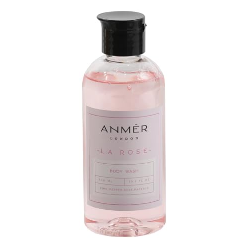 Image of La Rose Luxury Body Wash for Men & Women | Moisturizing Shower Gel with Natural Oils | Hydrating & Deep Cleansing Formula | Rose, Raspberry & Pink Pepper Fragrance | With Glycerin, Sea Buckthorn & Macadamia Oil | Softening Velvety Foam | 300ml