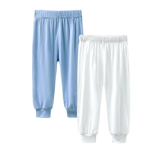 Kids Tales 2 Pack Boys Girls Modal Pants Child Basic Plain Solid Trousers Big Kids Elastic Waist Jogger Pants Long Bloomers