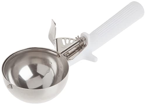 Image of Winco ICOP-6 Ice Cream Disher with White Handle, Size 6, 5.5 ounces, Stainless Steel