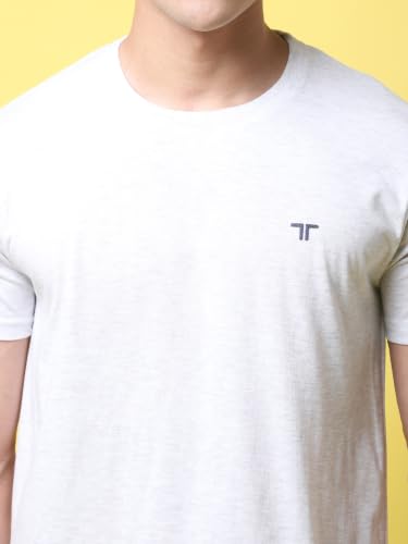Image of Pinkmint Men's Cotton Blend T-Shirt ll Soild Round Neck T-Shirt ll Stylish Half Sleeve T-Shirt's (Pack of 1)
