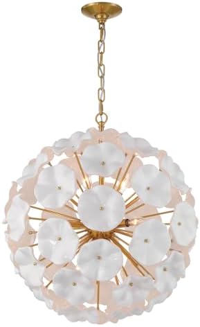 Crystorama Esme 9 Light Aged Brass Pendant
