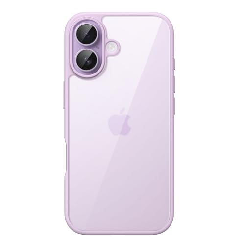 JETech Cover per iPhone 17 6,3 Pollici, Antiurto Cellulare Paraurti Custodia, Solida Colore Opaco TPU Telaio, Anti-Graffio Retro Trasparente (Lavanda)