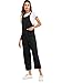 Verdusa Women's Sleeveless Straps Pockets Plaid Culotte Jumpsuit Overalls Black M