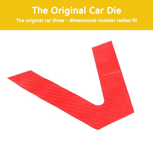 Image of Car Trunk Door Inverted Letter A Sticker Compatible with Ineos Grenadier 2020-2024 Trunk Door Decorative Stickers Tailgate Side V-Shaped Stickers Accessories (Red Carbon Fiber Texture)
