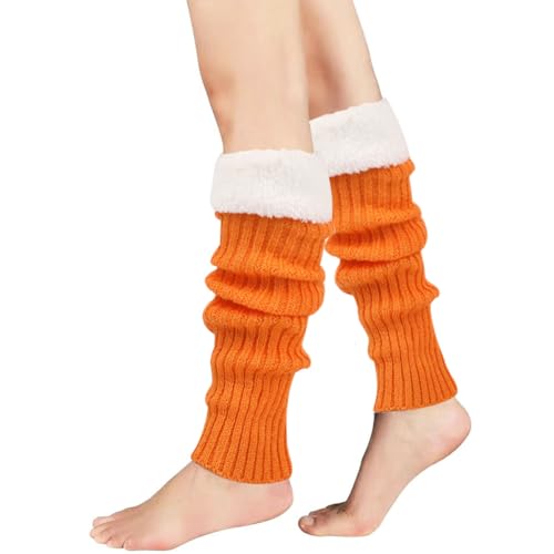 Image of Winter Leg Warmers for Women and Girls Warm Knitted Socks Knitted Wool Crochet Long Boot Socks New Year's Day Socks Christmas Socks