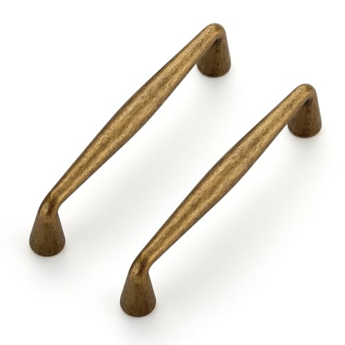 Image of Ravinte 20 Pack 3-1 /2 Inch Antique Brass Kitchen Cabinet Handles Solid Zinc Alloy Cabinet Pulls Cupboard Hardware Drawer Handles