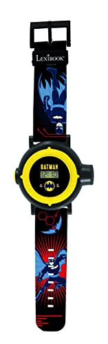 LEXIBOOK Reloj Correa Ajustable Pantalla Digital con 20 proyecciones de Batman-para Niños-Negro y...