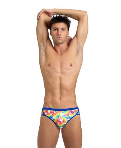 ARENA Performance Men's Pride Swim Brief Chlorine Resistant MaxLife Athletic Practice Swimsuit Training Bathing Suit Swimmers