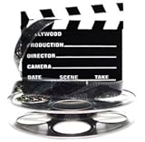 HMS Hollywood Studio Clapboard & Reel Centerpiece - Silver