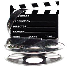 HMS Hollywood Studio Clapboard & Reel Centerpiece - Silver