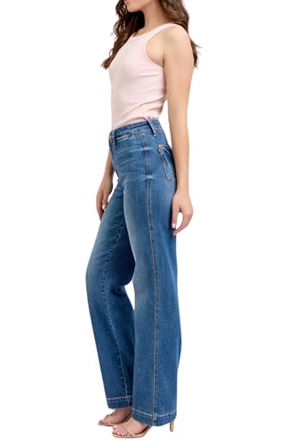 Judy Blue High Waist Straight Denim Trouser, Inseam 32"3
