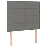 Myheimly Kopfteil Bettkopfteil mit Holzbeinen, Höhenverstellbar Polsterkopfteil für Bett, Betthaupt Bettzubehör Schlafzimmere 2 STK. Dunkelgrau 80x5x78/88 cm Stoff Hoch
