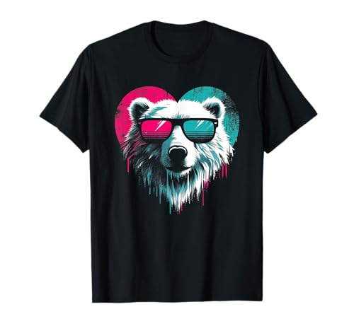 Corazón de oso polar - Amante de animales de oso polar vintage Camiseta