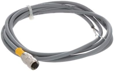 TURCK RK 4.4T-2 Cordset; M12 Straight Female;4 Cond; 2m; 22 AWG;Gray PVC JKT;PVC Ins;-40 to +105C Temp Rtg