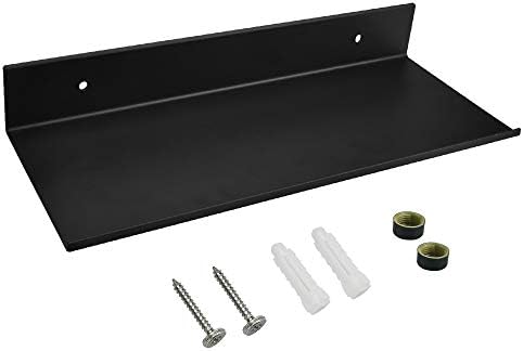 RMENOOR Bathroom Shelves Matte Black Floating Shelves Metal Shower Shelves Wall Mount Shelving Storage Rack Wall Hanging Shelves Square Shelves with Screws for Bathroom Lavatory Kitchen Shampoo
