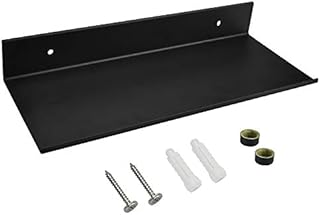 RMENOOR Bathroom Shelves Matte Black Floating Shelves Metal Shower Shelves Wall Mount Shelving Storage Rack Wall Hanging Shelves Square Shelves with Screws for Bathroom Lavatory Kitchen Shampoo
