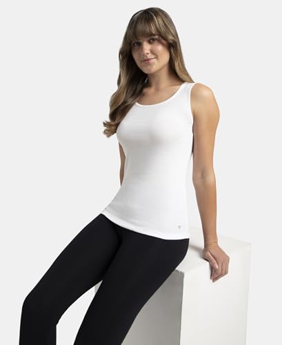 Image of Jockey A113 Women's Super Combed Cotton Rib Fabric Slim Fit Solid Tank Top