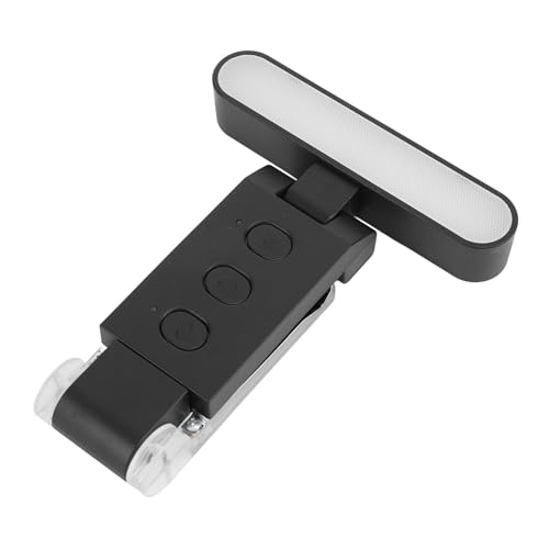 Jenivaint Luz de Libro Recargable USB, 5 Modos de Color 6 Brillo LED Ajustable Luz de Lectura con con Modo de Memoria Temporizador de Apagado, para Leer en la Cama, Viajes Nocturnos, (BLACK)
