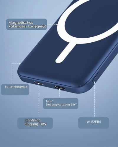 Podoru Powerbank für Magsafe, 5000mAh Mini Wireless Power Bank für iPhone – Ansicht 6