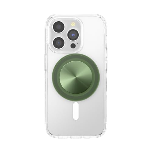 Image of PopSockets Phone Grip Compatible with MagSafe, Phone Holder, Wireless Charging Compatible - Alum Radial Olive