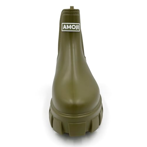 Image of Amoji Unisex Ankle Chelsea Rain Platform Rubber Waterproof Boots 917