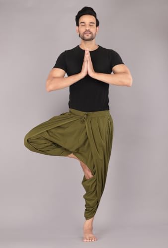 Image of Urali Men's Solid 100% Cotton Dhoti Pants - D100A