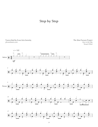 The Alan Parsons Project - Step by Step: Drum Sheet Music (JDS: The Alan Parsons Project Collection) (English Edition)