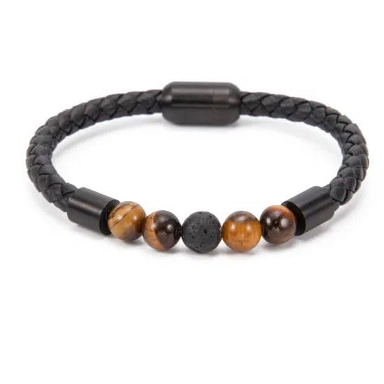 Fashion Frill Tiger Eye Bracelets for Boy & Girls | Magnetic Clasp | Adustable | Beaded | Genuine Rope | Boys Gifts | Nature Stone | Durable Elastic | Leather wristband for men (B0CZTR47XP) Amazon Price History, Amazon Price Tracker